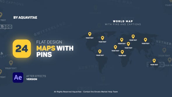 Flat Design Maps With Pins - Download 36294853 Videohive
