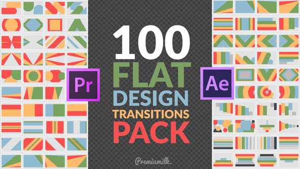 Flat Design Transitions Pack | Mogrt - Download Videohive 22644859