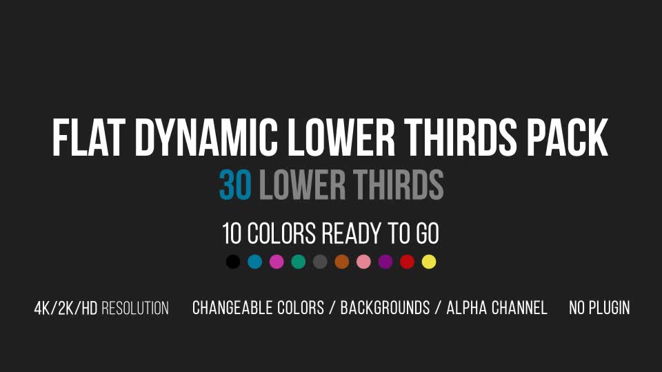 Flat Dynamic Lower Thirds Pack - Download Videohive 15305568