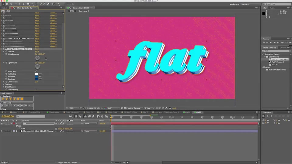 Flat Extrude Preset - Download Videohive 12007814