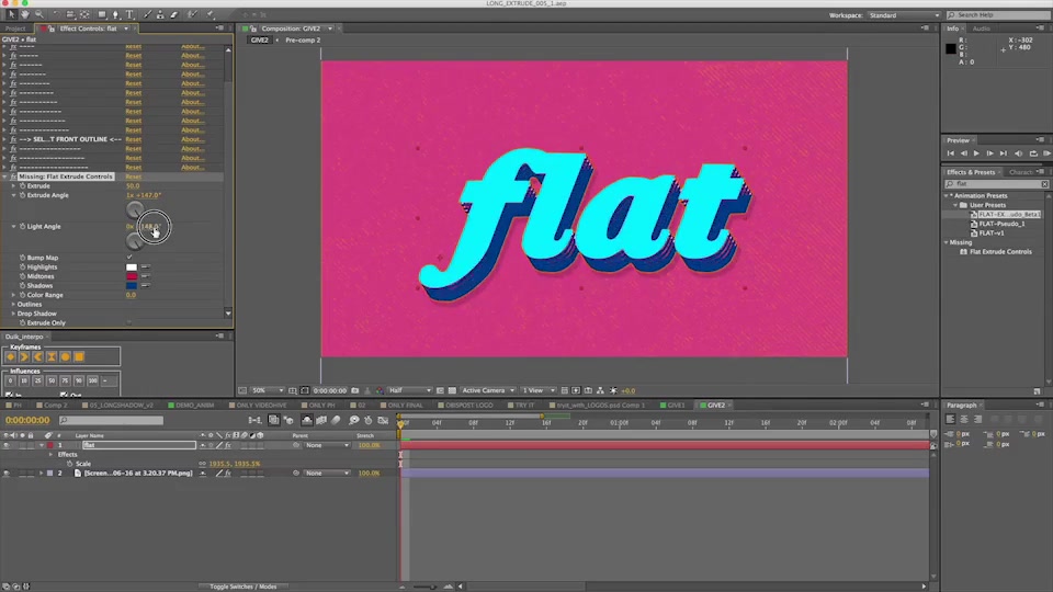 Flat Extrude Preset - Download Videohive 12007814