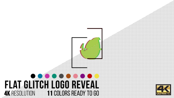 Flat Glitch Logo Reveal - Download Videohive 15573758