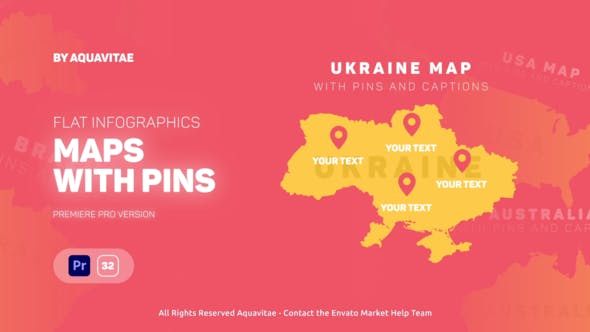 Flat Infographics Maps l MOGRT for Premiere Pro - Videohive 39046567 Download
