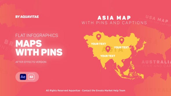 Flat Infographics Maps - Videohive Download 38965506