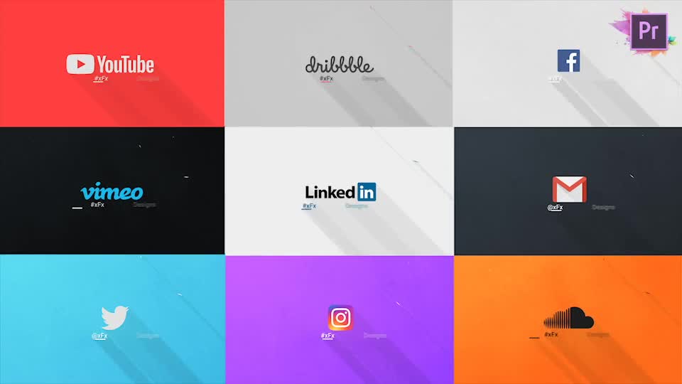 Flat Social Media Pack For Premiere Pro | Mogrt - Download Videohive 23359764