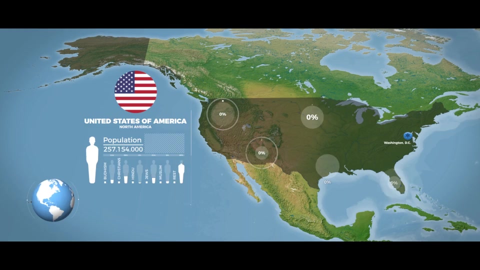 Flat World Map Videohive 23119540 After Effects Image 8