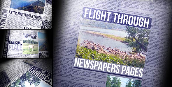 Flight Through Newspapers Pages - Download Videohive 19878211