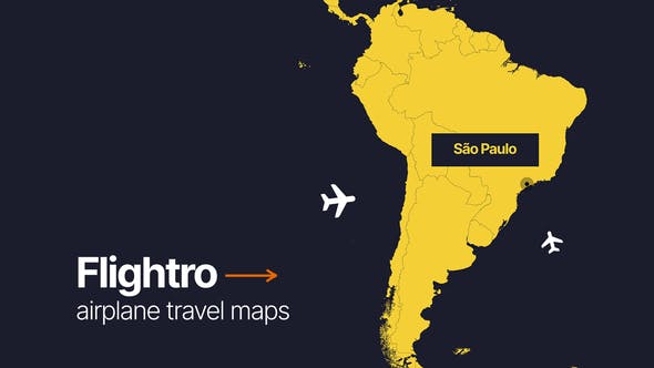 Flightro Airplane Travel Maps - Videohive 32197214 Download