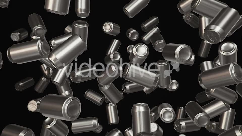 Floating Aluminum Cans on a Dark Background - Download Videohive 20299721