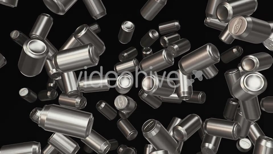 Floating Aluminum Cans on a Dark Background - Download Videohive 20299721