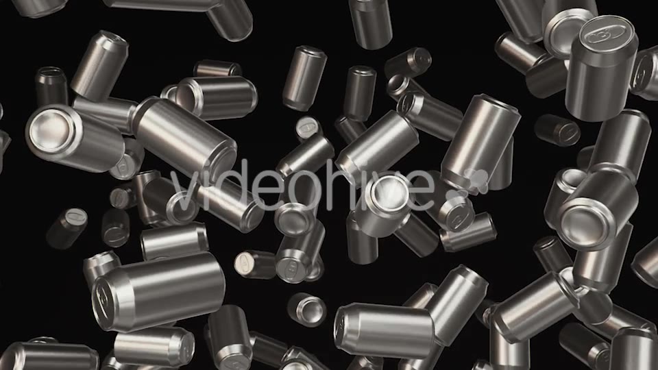 Floating Aluminum Cans on a Dark Background - Download Videohive 20299721