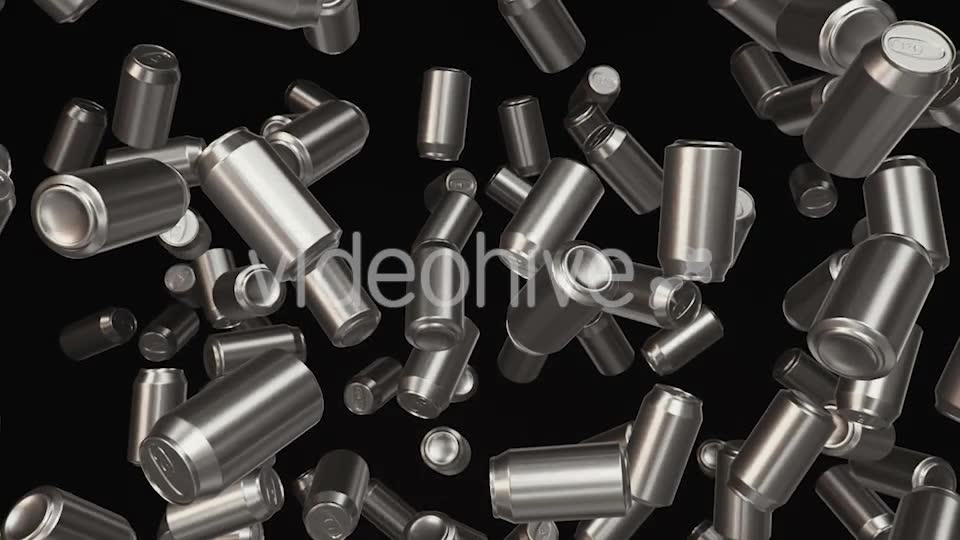 Floating Aluminum Cans on a Dark Background - Download Videohive 20299721