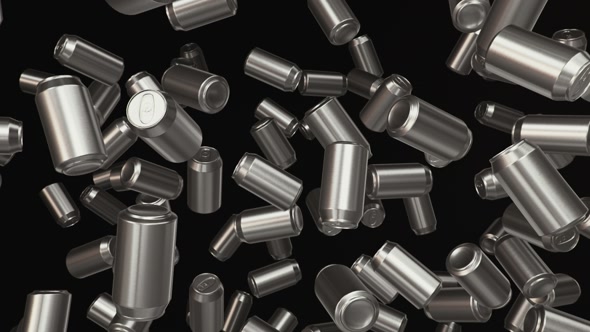 Floating Aluminum Cans on a Dark Background - Download Videohive 20299721