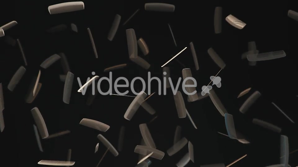 Floating Black Plastic Haircombs Against a Dark Background - Download Videohive 20290525