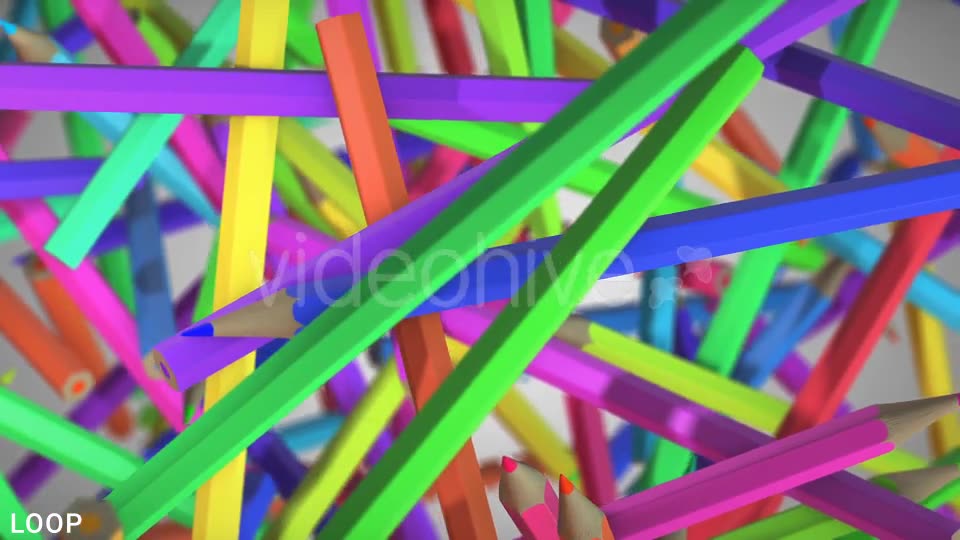 Floating Color Pencil Bunch - Download Videohive 15605780