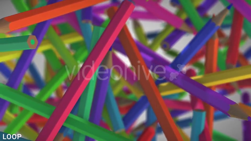 Floating Color Pencil Bunch - Download Videohive 15605780