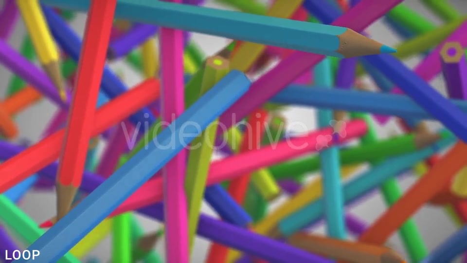 Floating Color Pencil Bunch - Download Videohive 15605780