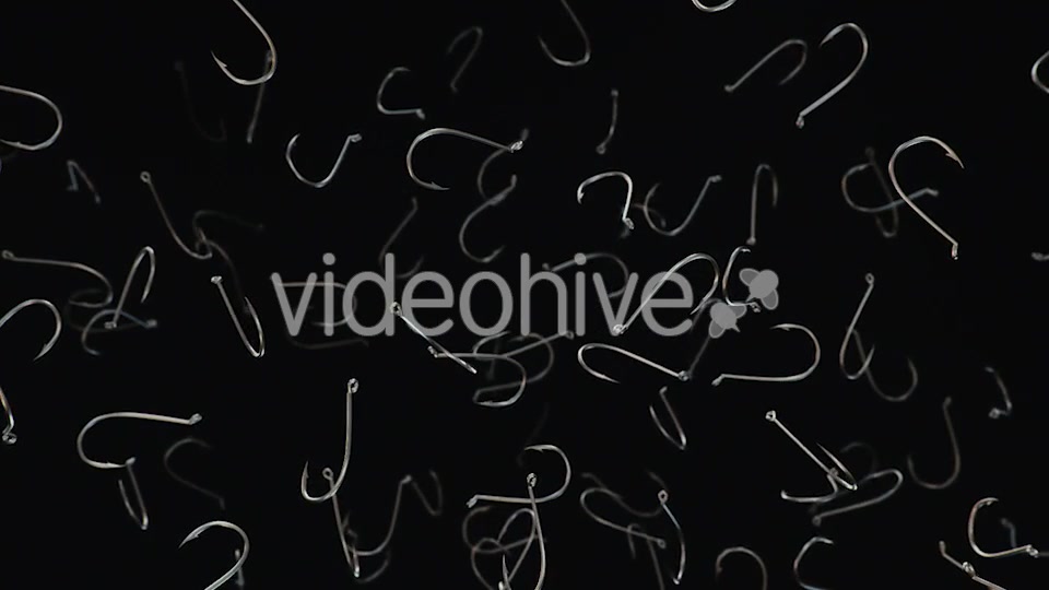 Floating Fishing Hooks Against a Dark Background - Download Videohive 20290495