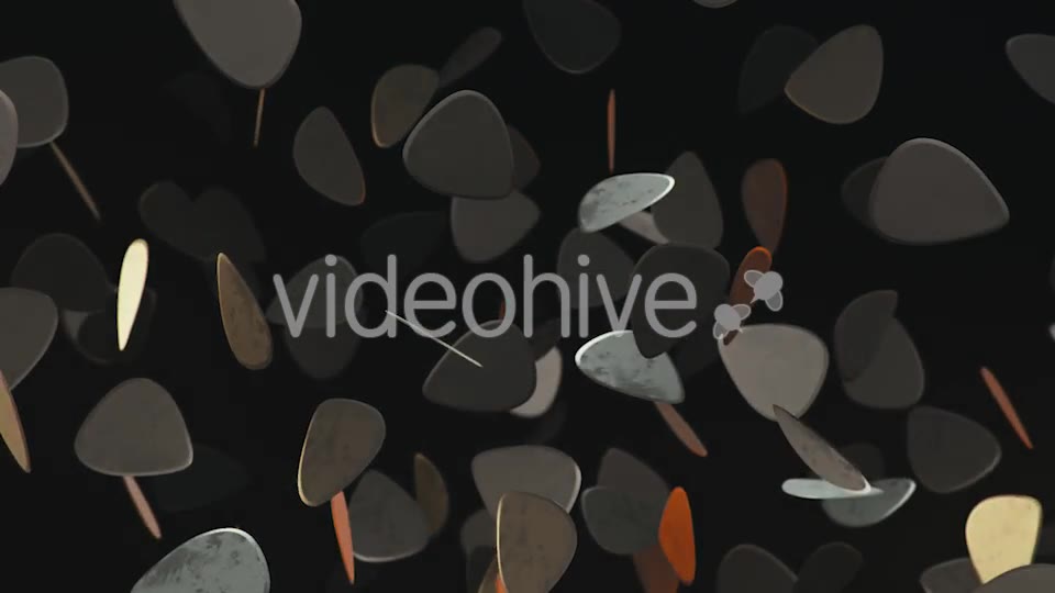 Floating Guitar Plectrums Against a Dark Background - Download Videohive 20290523