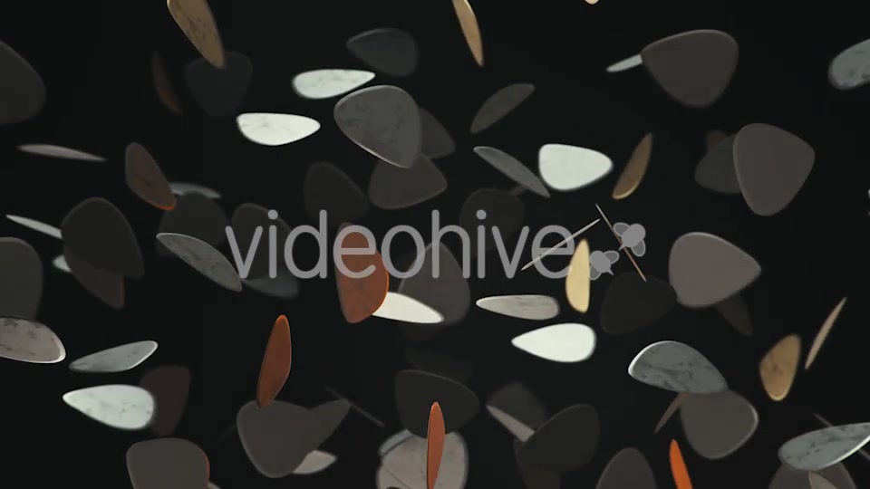 Floating Guitar Plectrums Against a Dark Background - Download Videohive 20290523