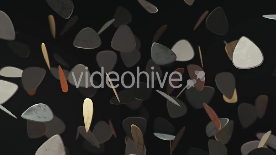 Floating Guitar Plectrums Against a Dark Background - Download Videohive 20290523