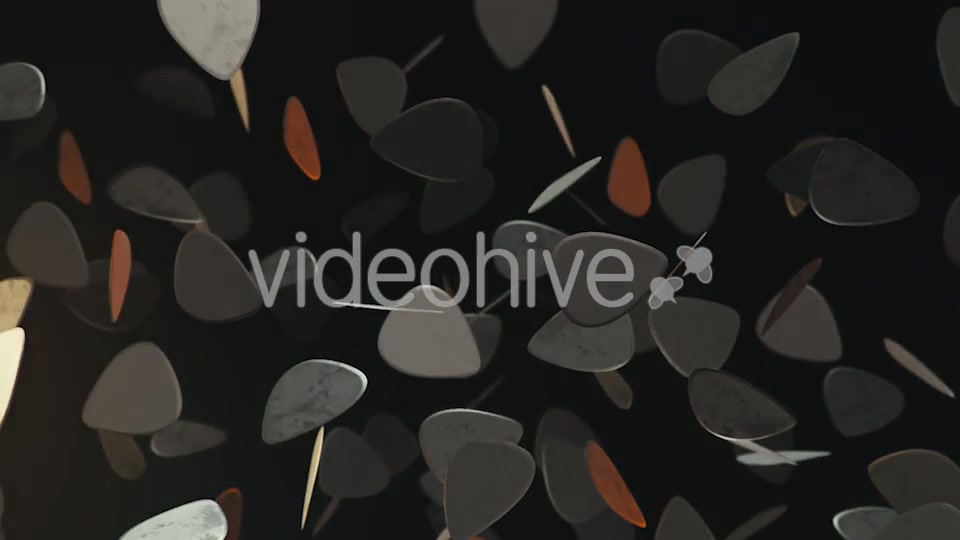 Floating Guitar Plectrums Against a Dark Background - Download Videohive 20290523