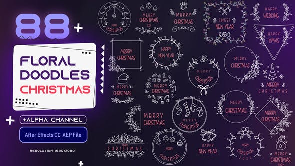 Floral Doodles Pack Christmas - 35321836 Videohive Download