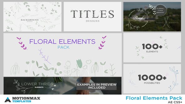 Floral Elements Pack - Videohive 23328603 Download