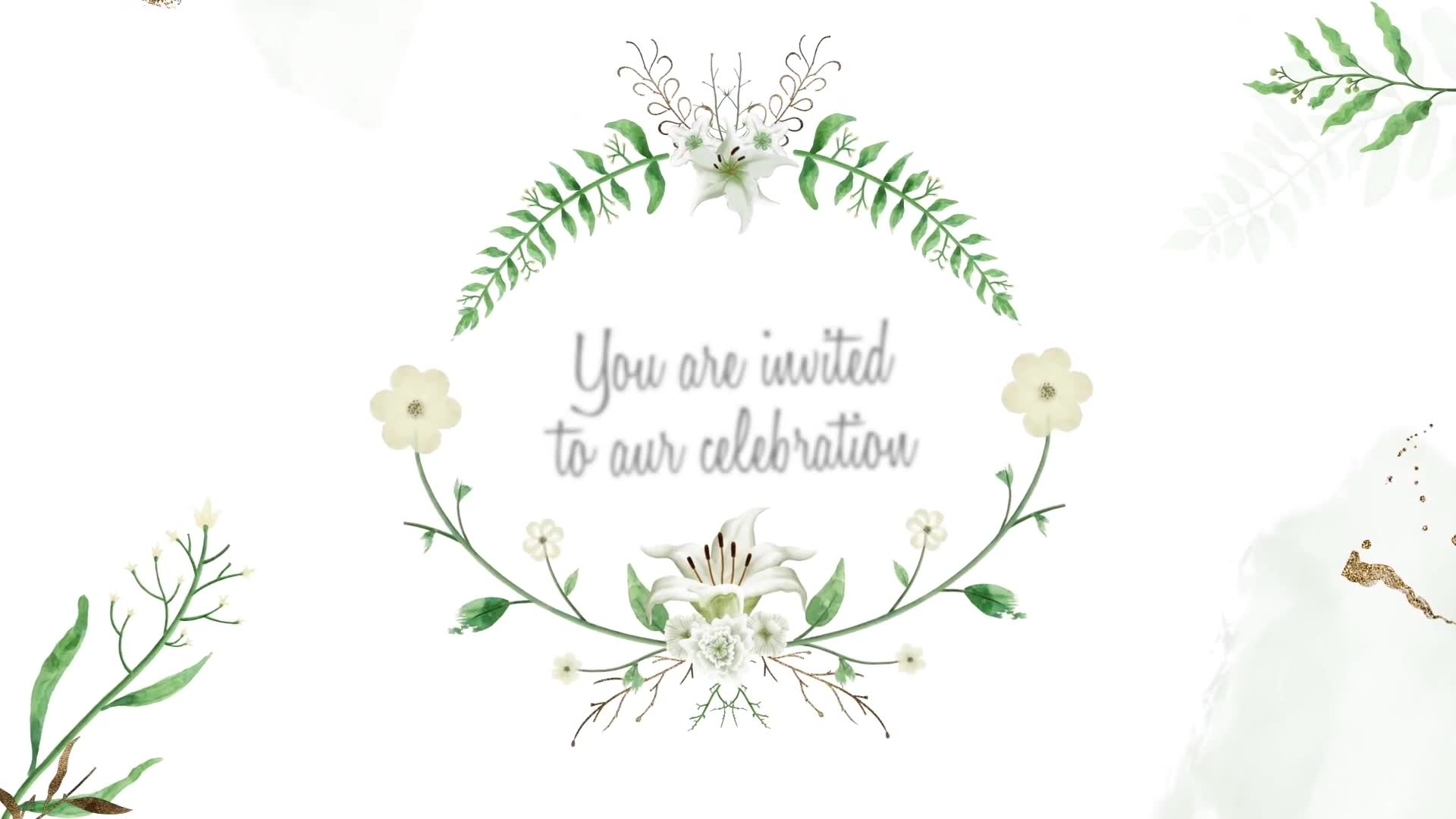 Floral & Golden Wedding Invitation Videohive 33592932 After Effects Image 2