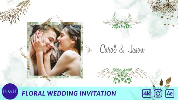 Floral & Golden Wedding Invitation - Download 33592932 Videohive