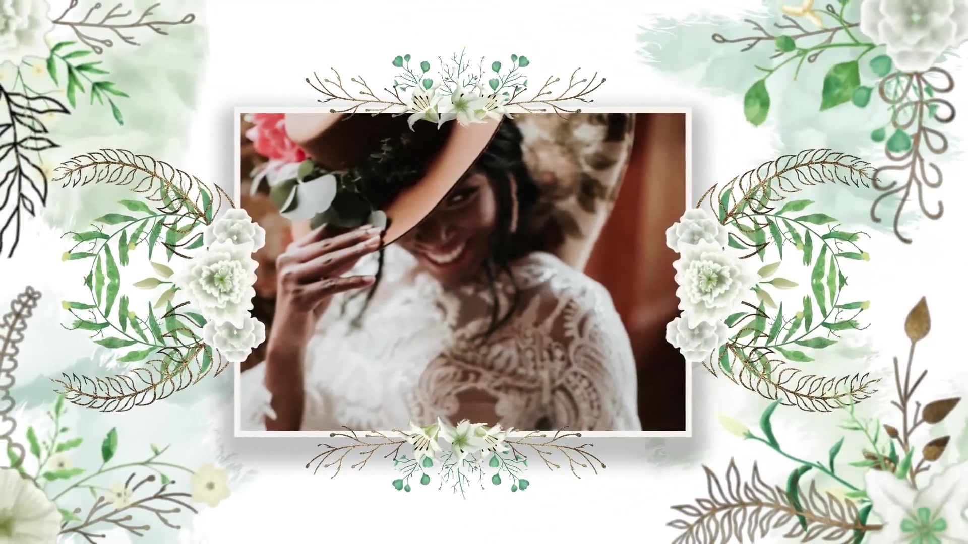 Floral & Golden Wedding Love Slideshow Videohive 33630893 After Effects Image 6