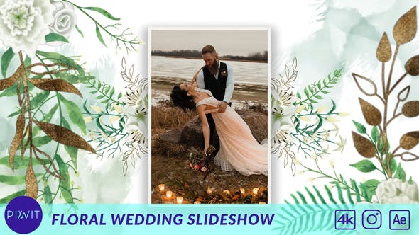 Floral & Golden Wedding Love Slideshow - 33630893 Download Videohive