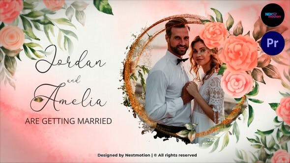 Floral & Watercolor Wedding Invitation | MOGRT - 38852345 Videohive Download