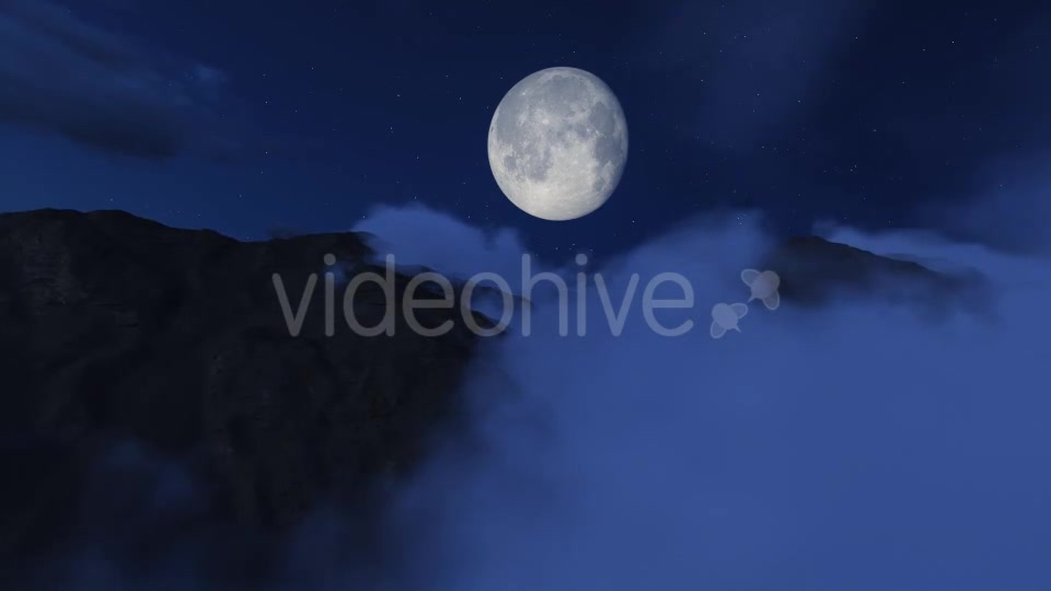 Fly Over Mountains During Moon 2 - Download Videohive 9387570