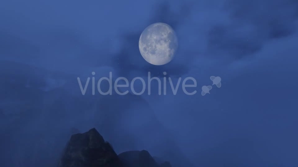 Fly Over Mountains During Moon 2 - Download Videohive 9387570