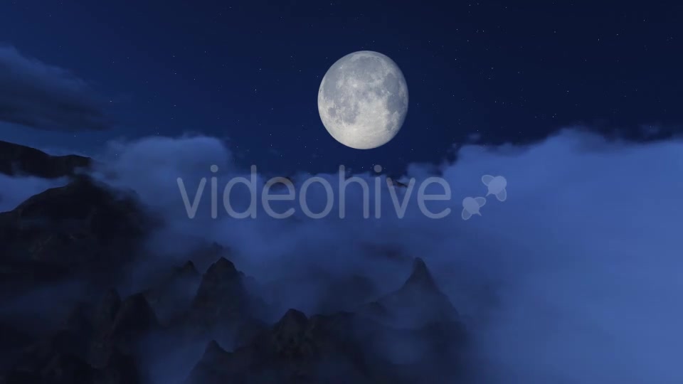 Fly Over Mountains During Moon 2 - Download Videohive 9387570