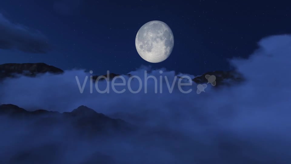 Fly Over Mountains During Moon 2 - Download Videohive 9387570