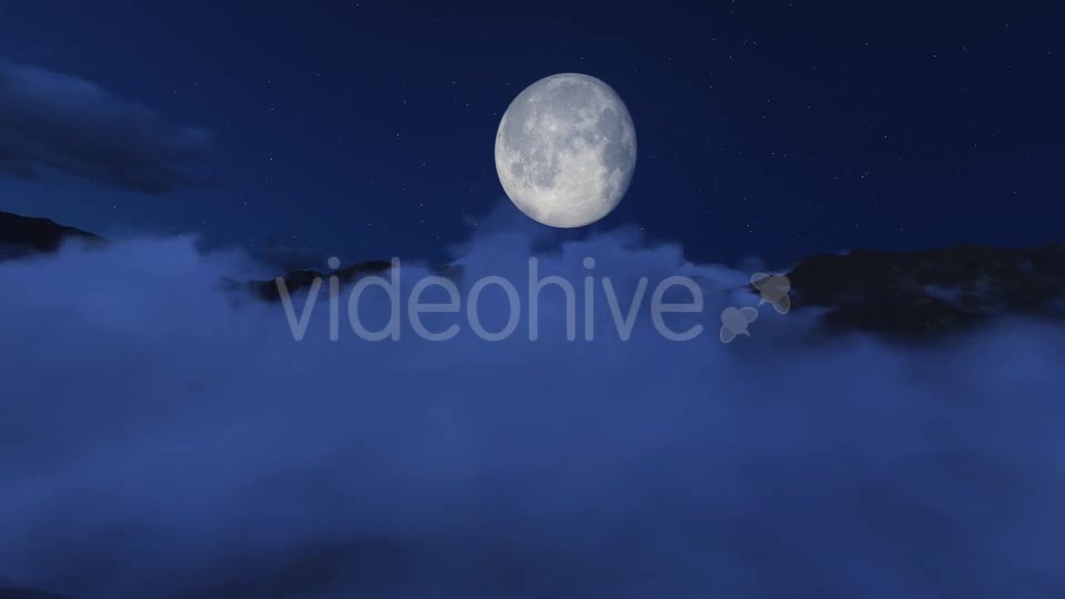 Fly Over Mountains During Moon 2 - Download Videohive 9387570