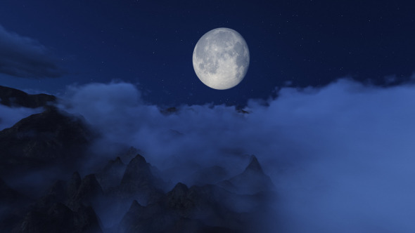 Fly Over Mountains During Moon 2 - Download Videohive 9387570