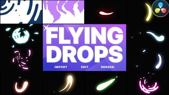 Flying Drops | DaVinci Resolve - Download 36335557 Videohive