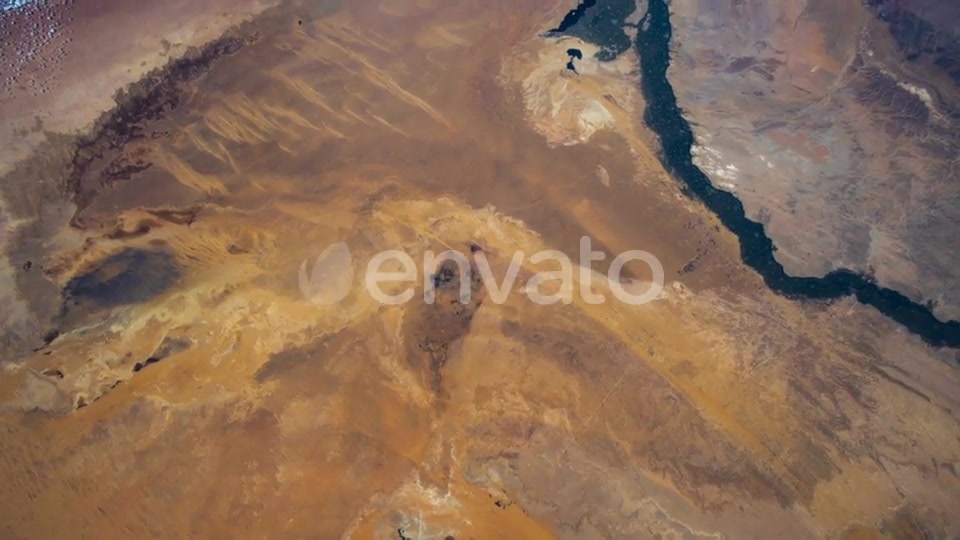 Flying Over the Earth on the ISS. Flying Over Desert, Aerial View From Space. - Download Videohive 22164282