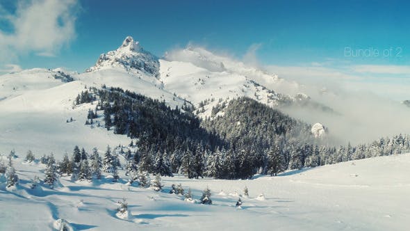 Flying Over the Mountains in the Winter  - Videohive 9818090 Download