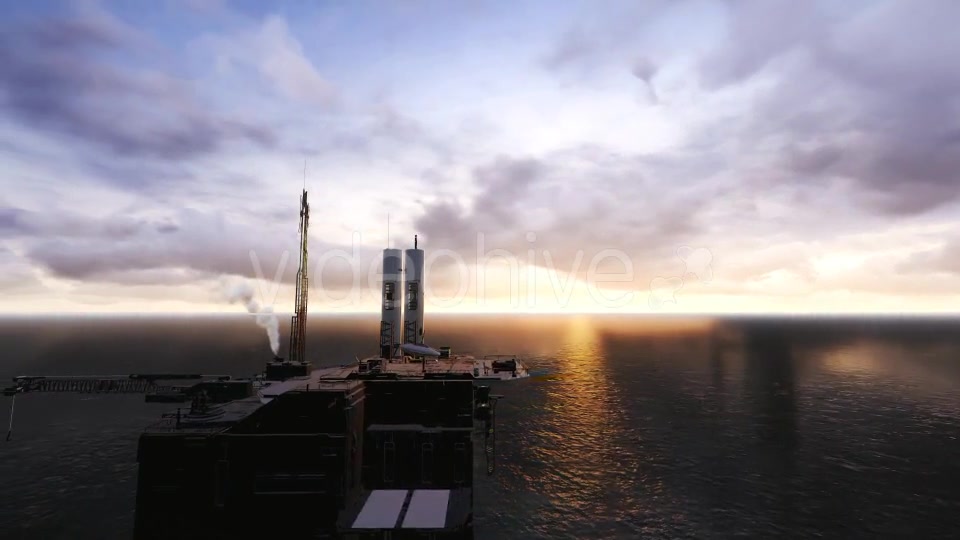 Flying Through Offshore Oil Platform - Download Videohive 16413172