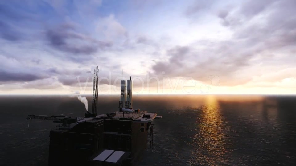 Flying Through Offshore Oil Platform - Download Videohive 16413172