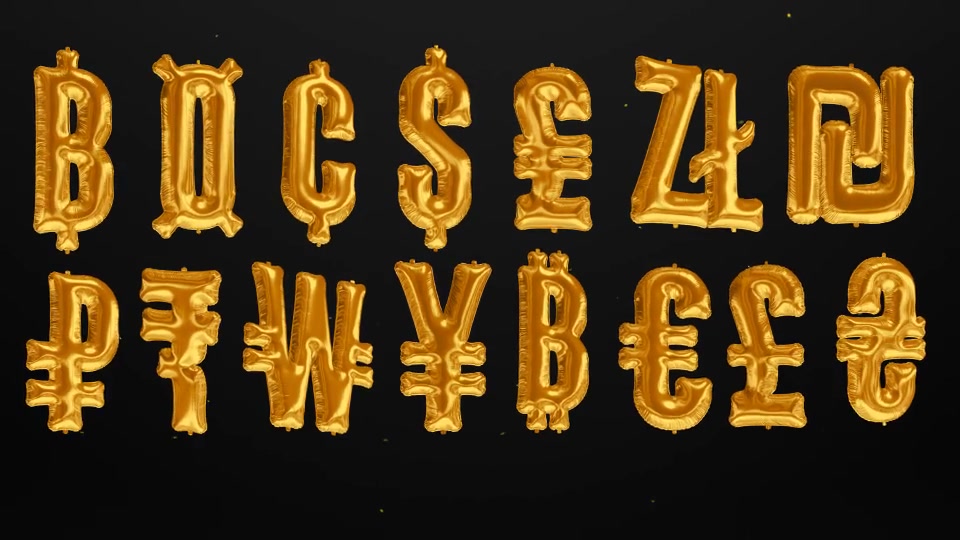 Foil Balloons Currency & Numbers Videohive 21332566 After Effects Image 6