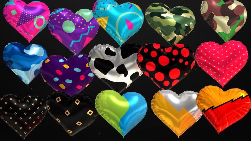 Foil Hearts Balloons Collection Videohive 21359697 After Effects Image 6