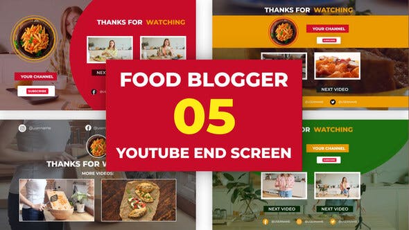 Food Channel Youtube End Screen - Videohive Download 33342409