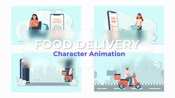 Food Delivery Animated Scene Pack - Videohive 36766803 Download