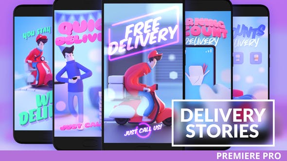 Food Delivery Instagram Stories for Premiere - Videohive Download 26689975