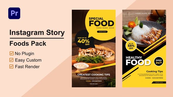 Food Instagram Stories Mogrt 04 - Download 33511034 Videohive